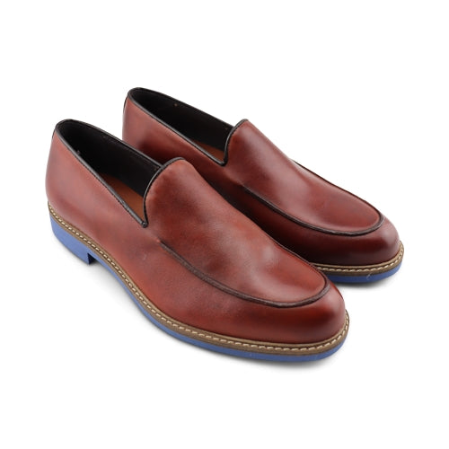 Mocassini da uomo in pelle color cuoio