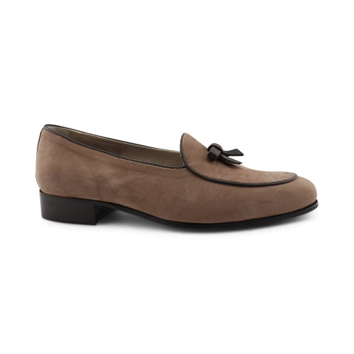 Slippers in nabuk color tortora
