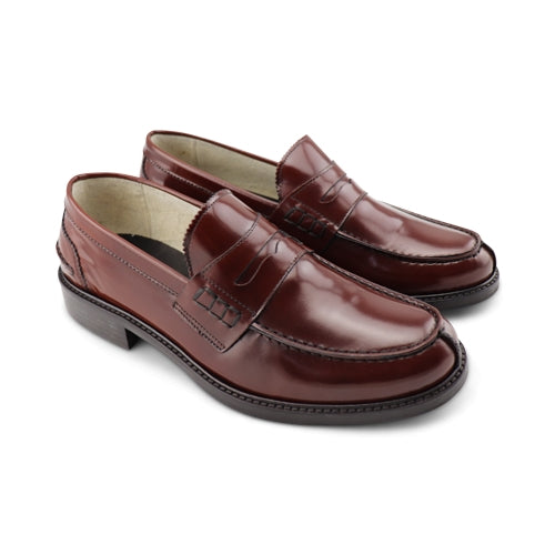 Mocassini in pelle abrasivata color cognac