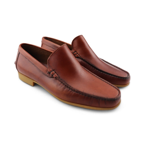 Mocassini marroni in vera pelle