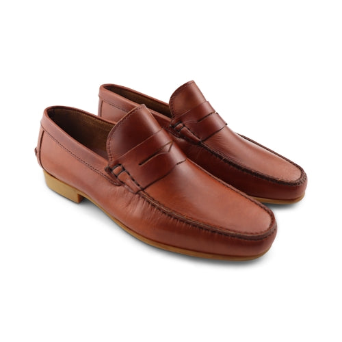 Mocassini marroni in vera pelle