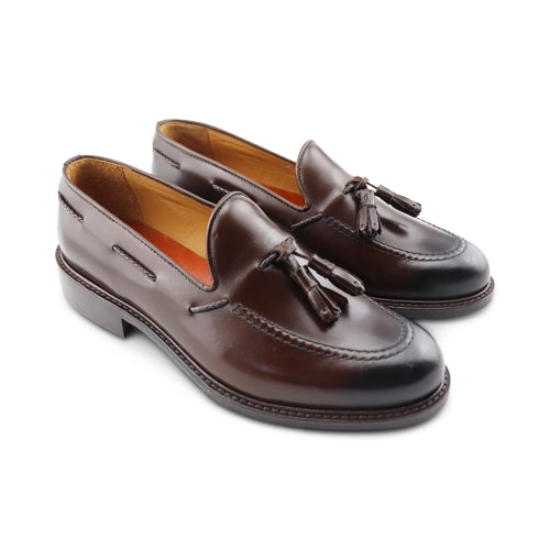 Slippers in vera pelle color testa di moro