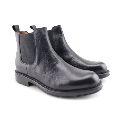 Stivaletti neri in morbida pelle martellata