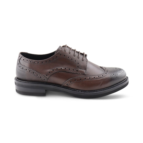 Derby shoes in dark brown leather with Vibram sole