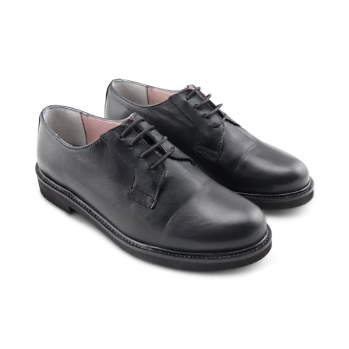 Derby nere lisce in vera pelle