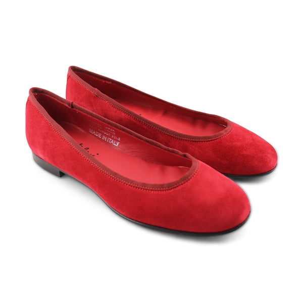 Ballerine in camoscio rosso