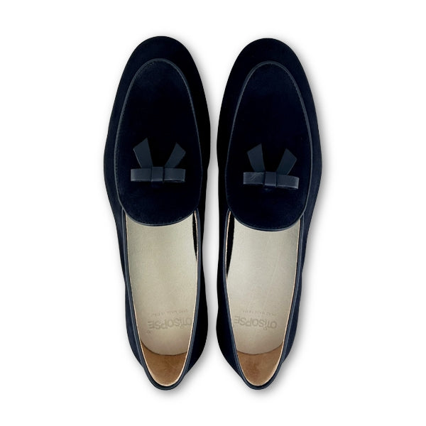 Slippers blu in camoscio