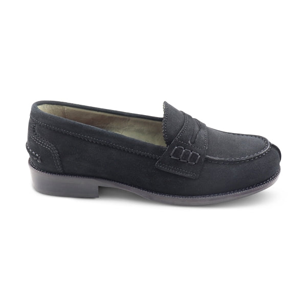 Black suede loafers