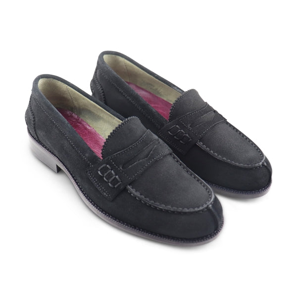 Mocassini neri in camoscio