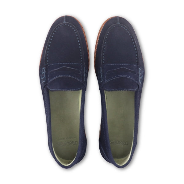 Mocassini indaco in camoscio