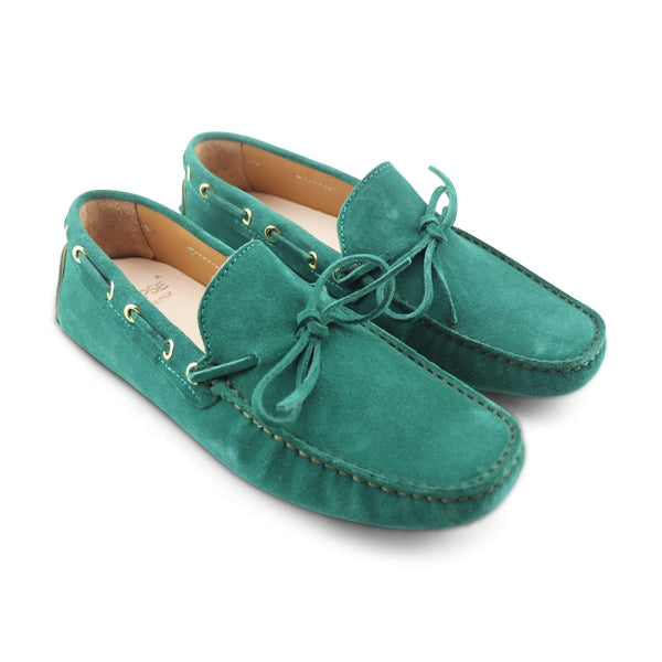 Gommini in camoscio verde smeraldo