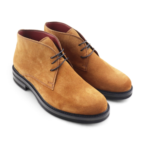 Vibram suede ankle boots in tobacco