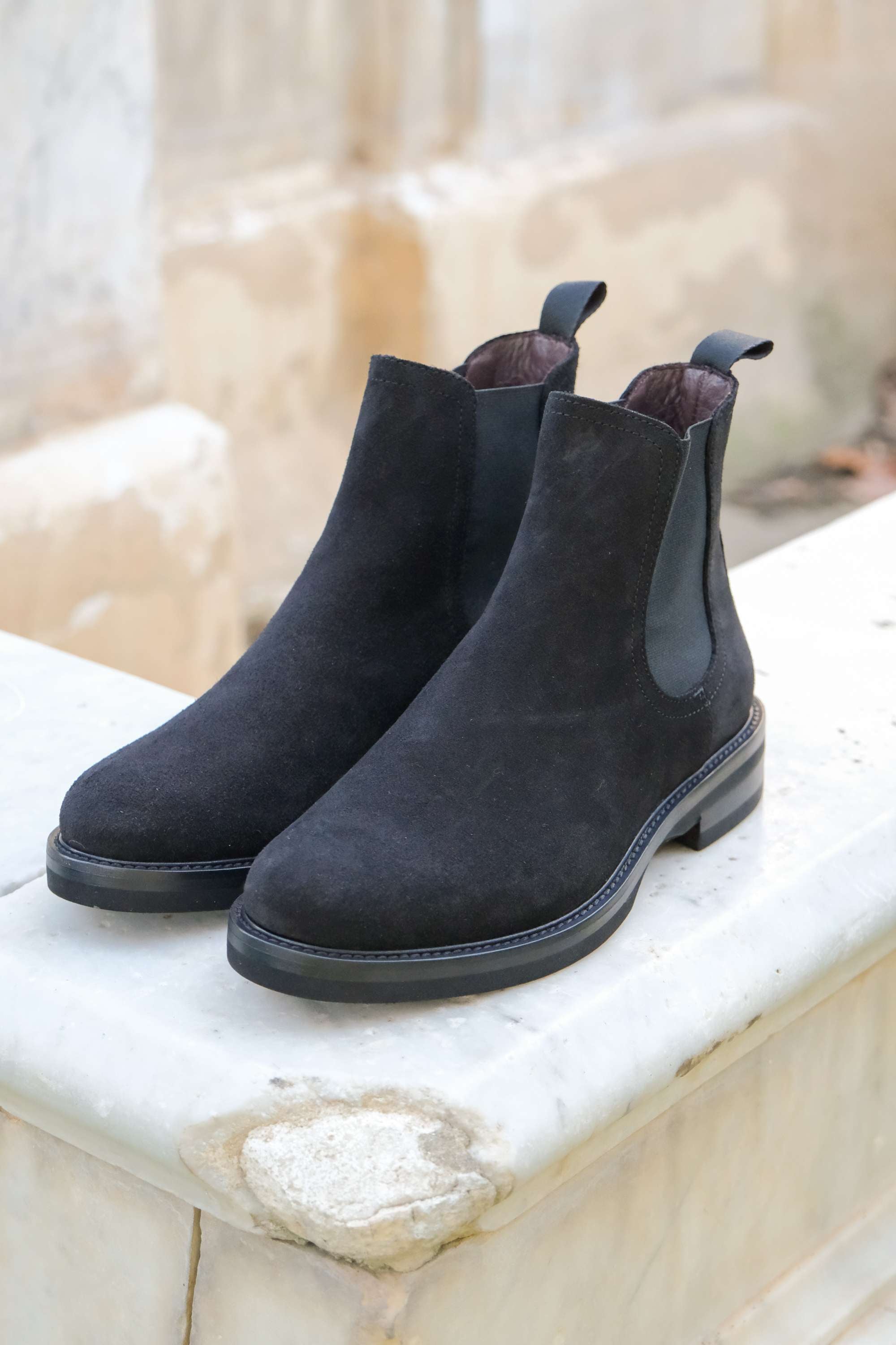 Pantaloni Scamosciati Stivaletti Scamosciati Neri Stivaletto In