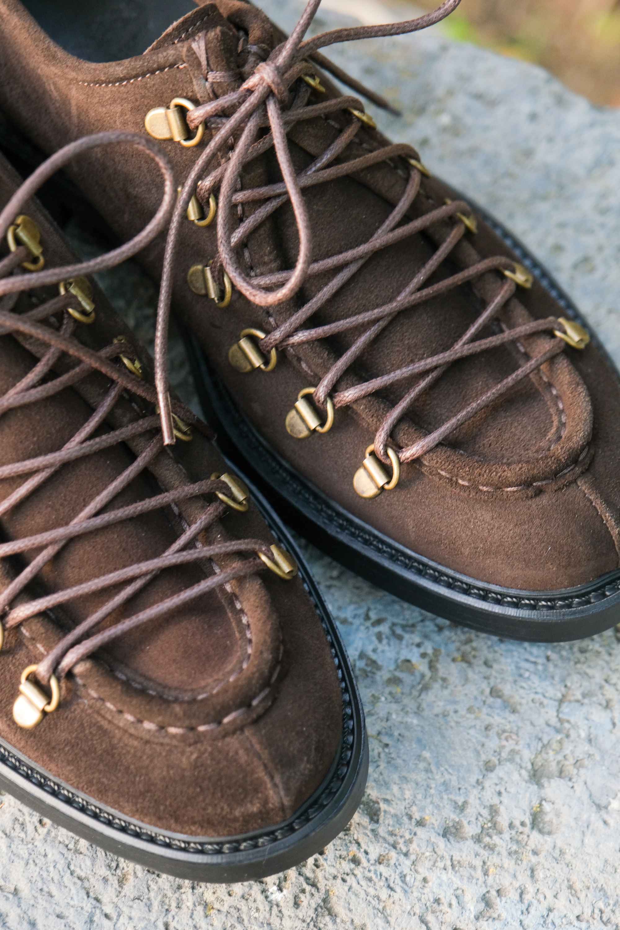 Casual men's dark brown suede