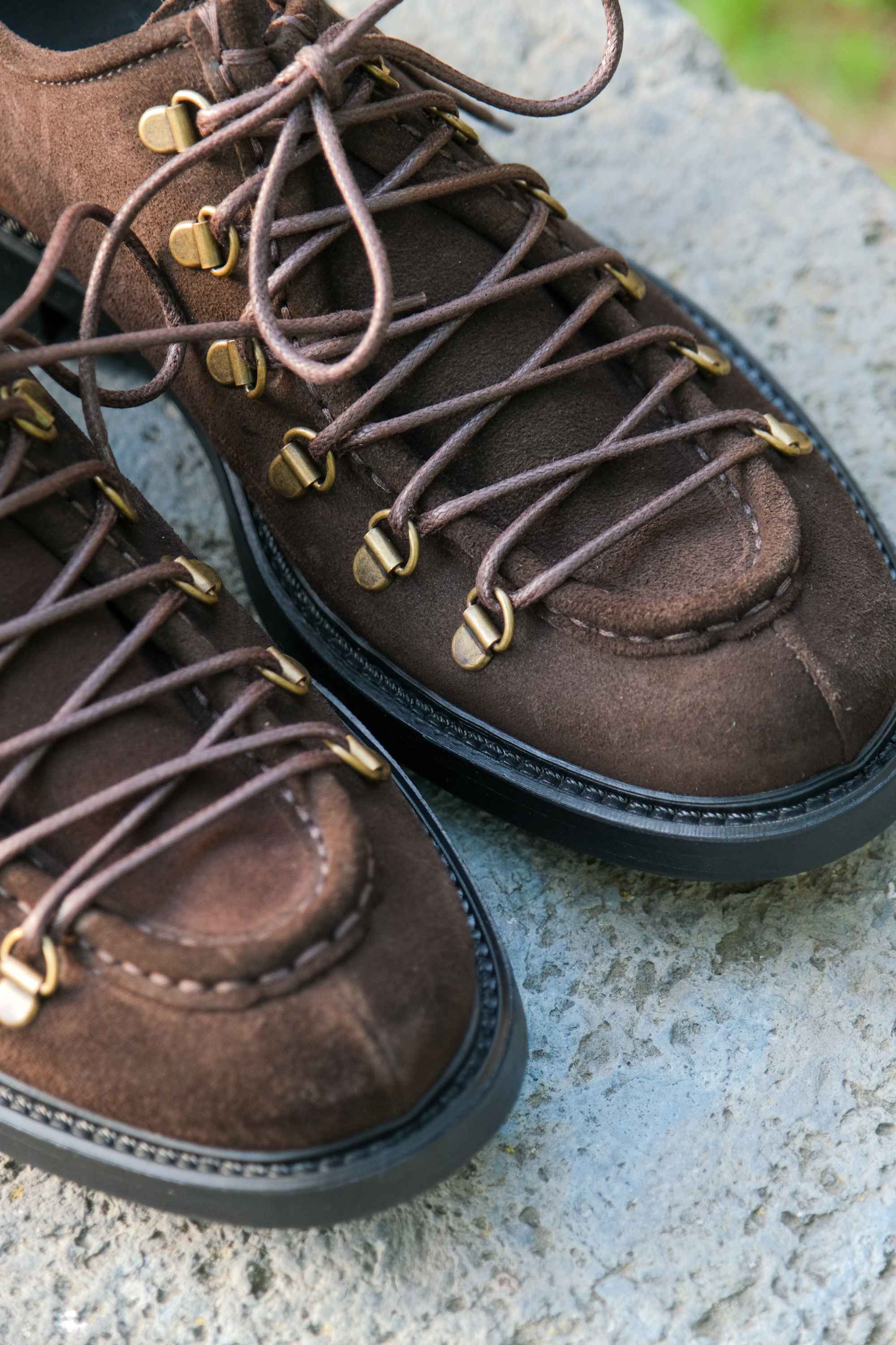 Casual men's dark brown suede