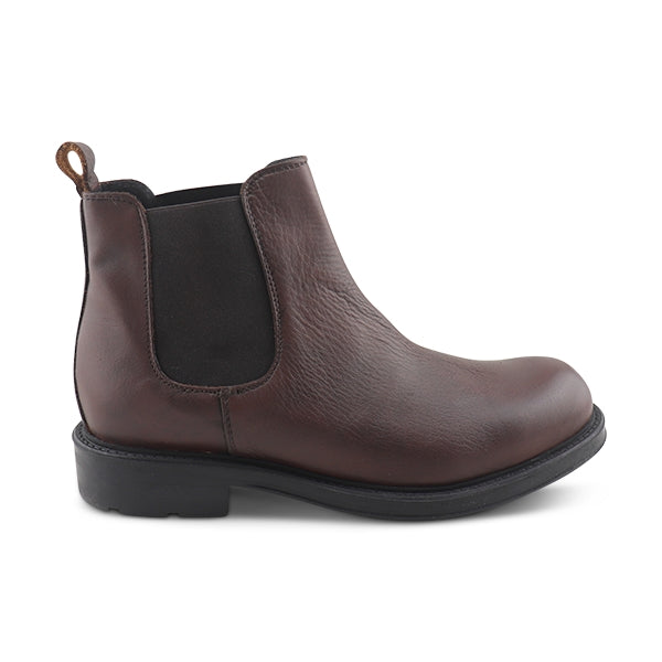 Brown leather ankle boot