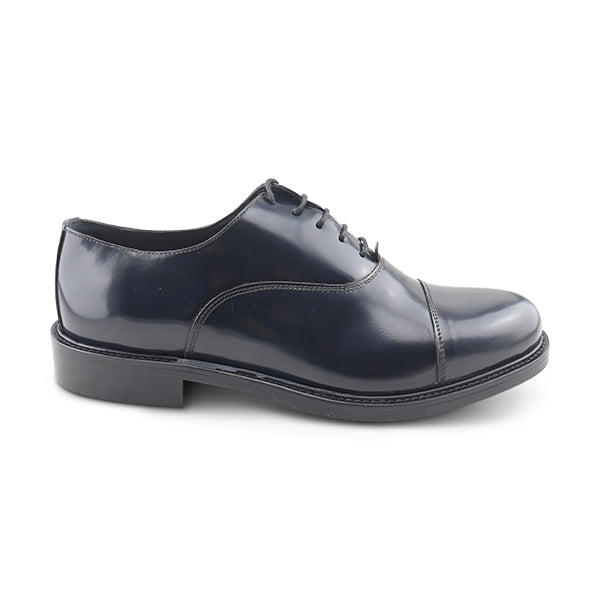 Blue Oxford in brushed leather
