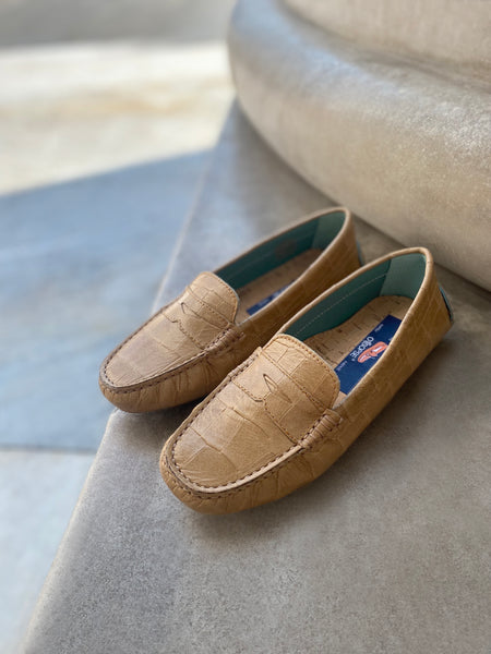 Light brown leather loafers
