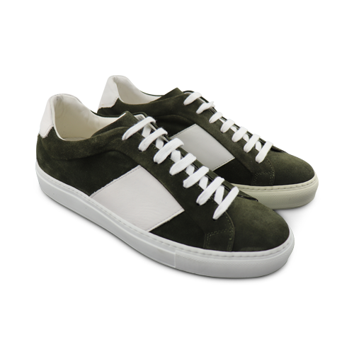 Sneakers in camoscio verde