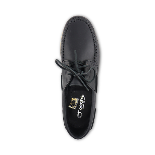 Men's black boat shoes in genuine leather Otisopse
