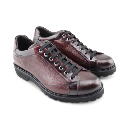 scarpe derby in pelle bordeaux