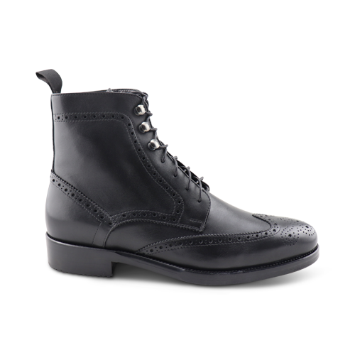 Black leather ankle boots