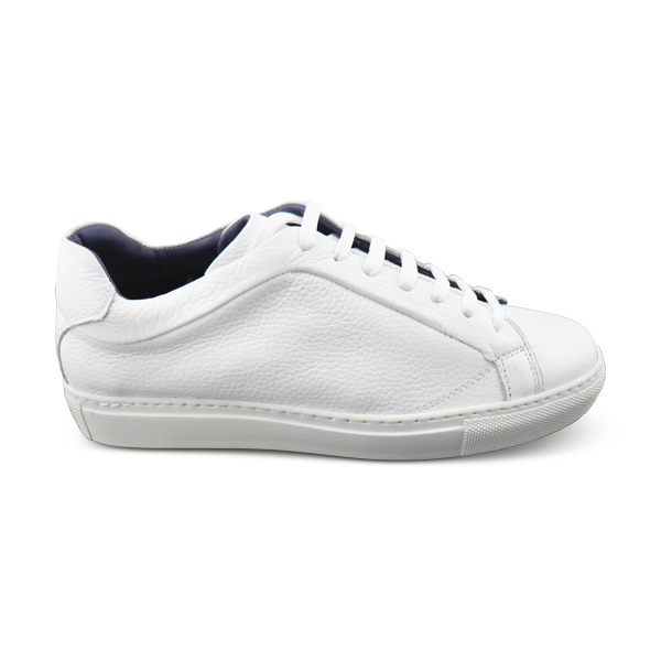 Sneakers bianche in pelle martellata