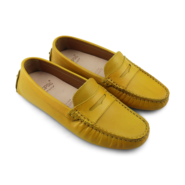 Mocassini gialli in pelle