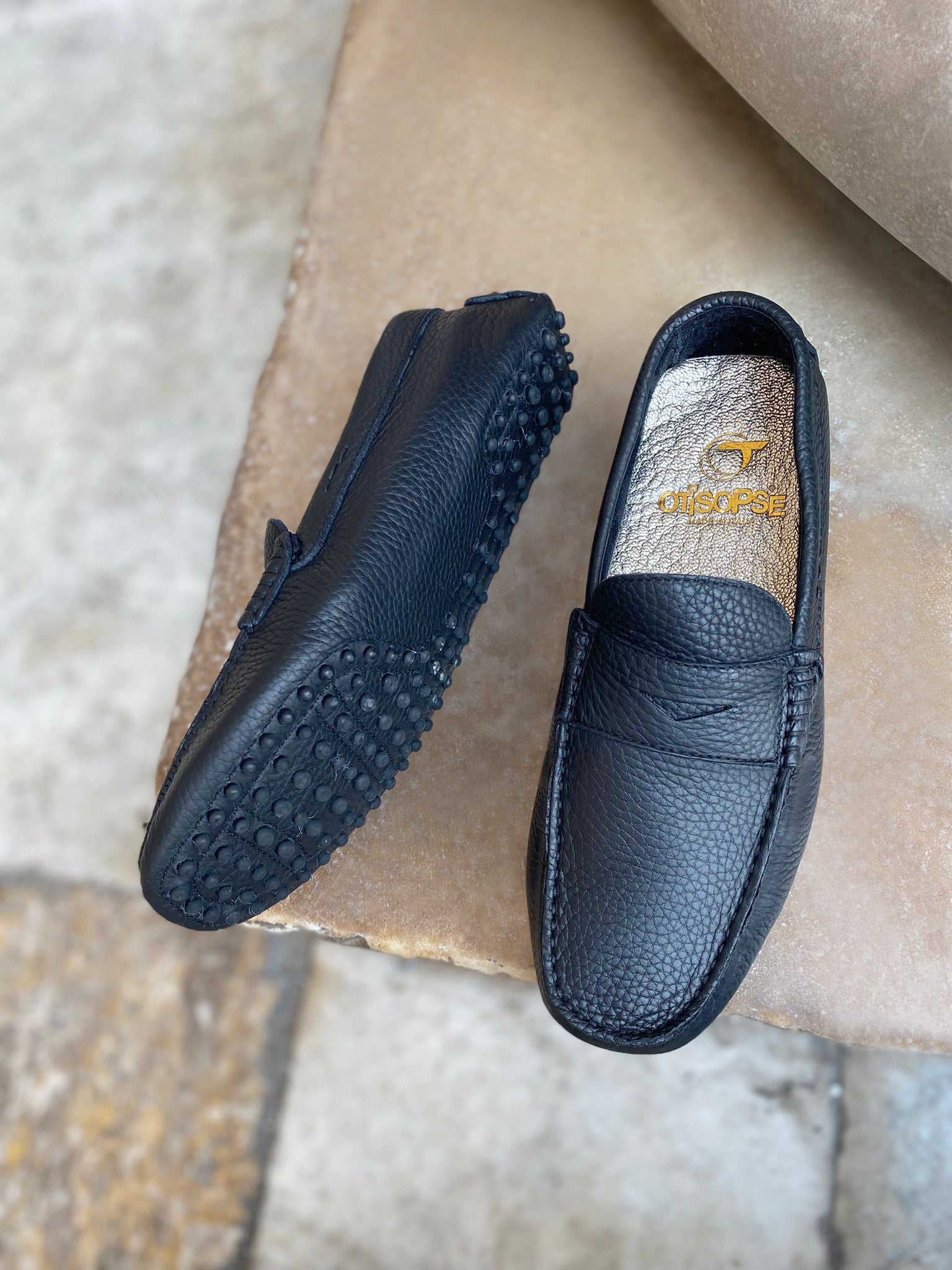 Mocassini neri in pelle