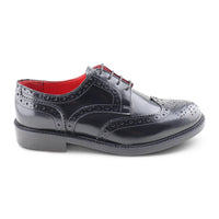 Black derby in brushed leather