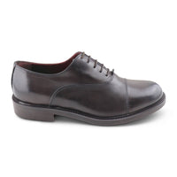 Dark brown leather oxford shoes