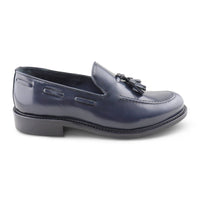 Tassel blu in pelle spazzolata