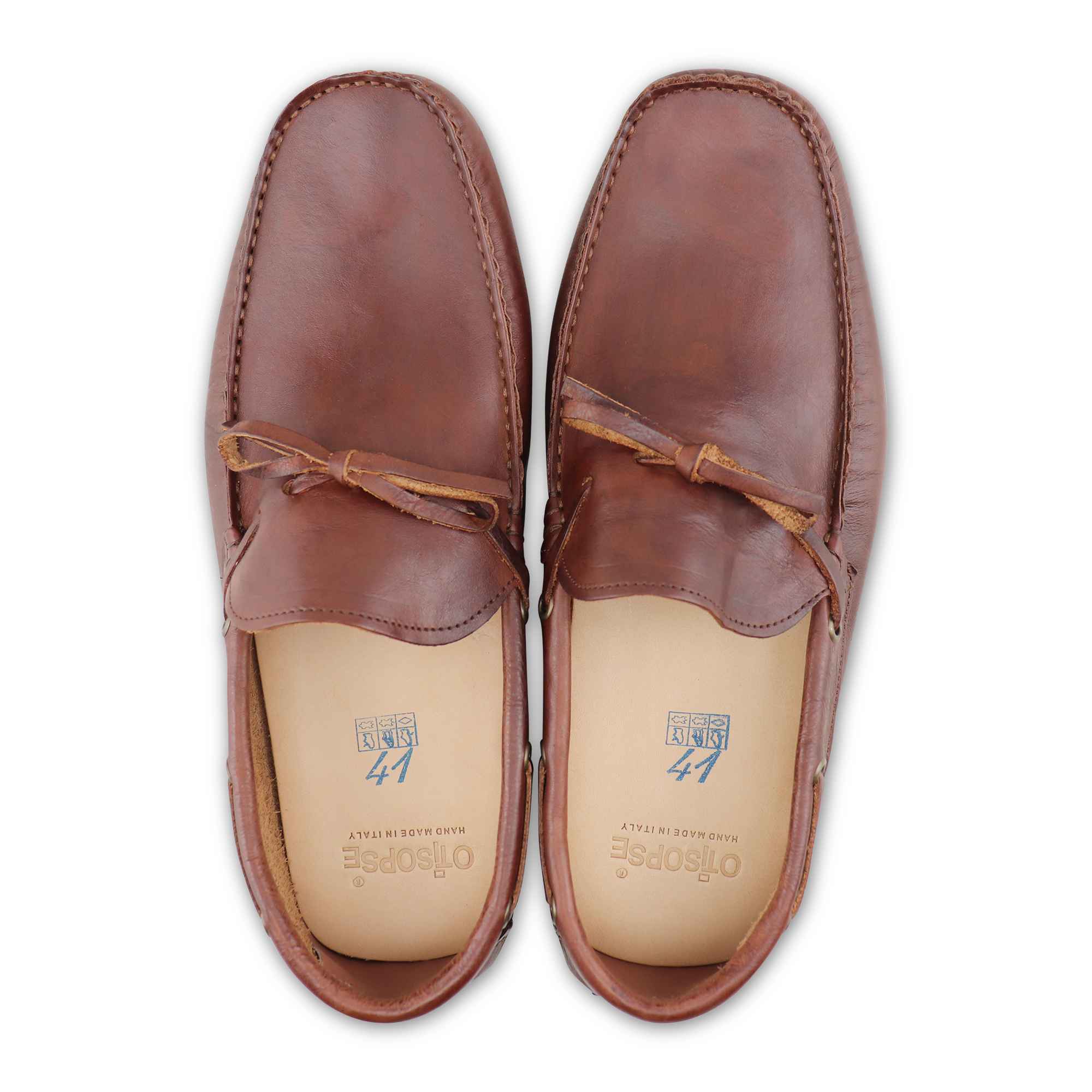 Brown rubber pads in brushed leather 