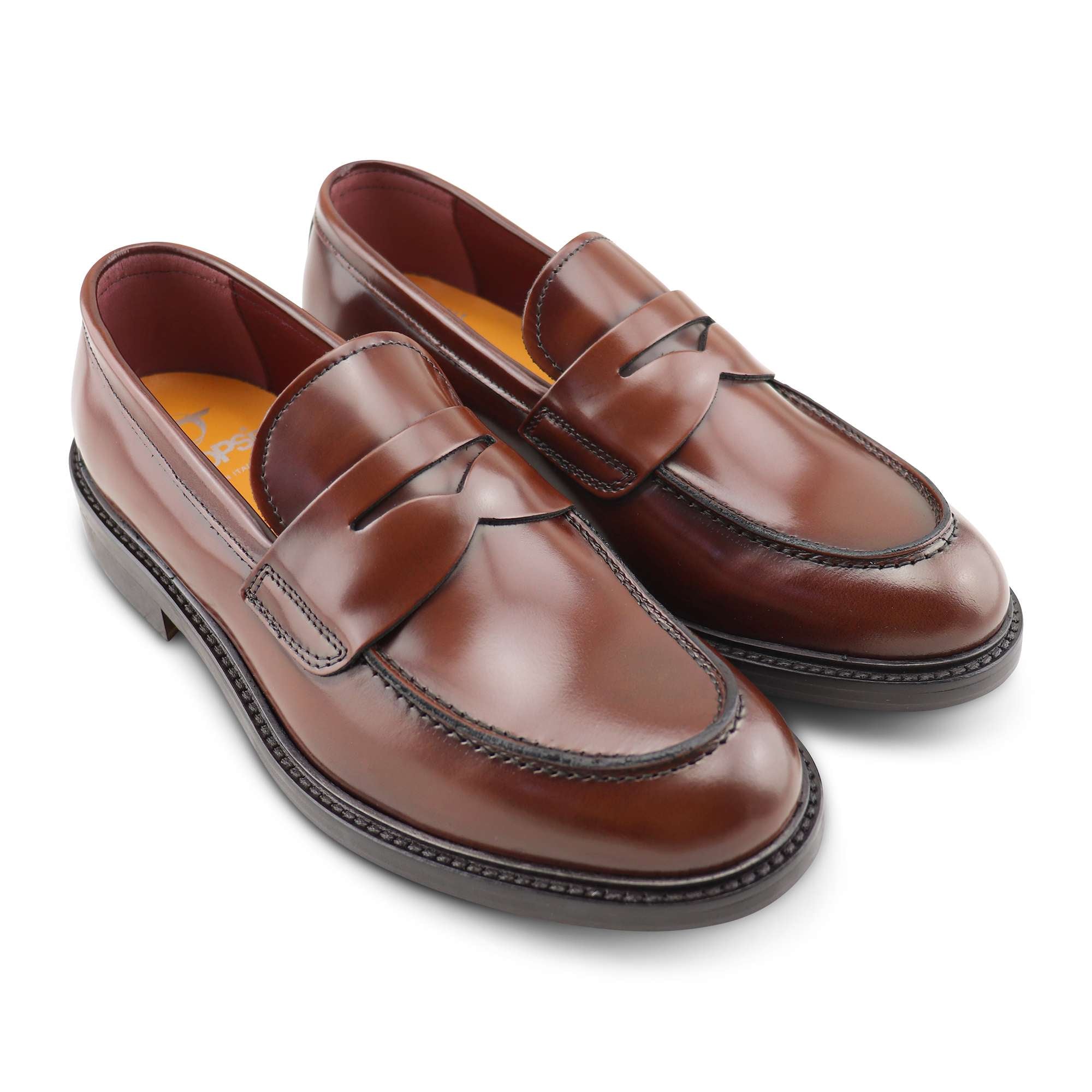 Mocassini sella in pelle spazzolata