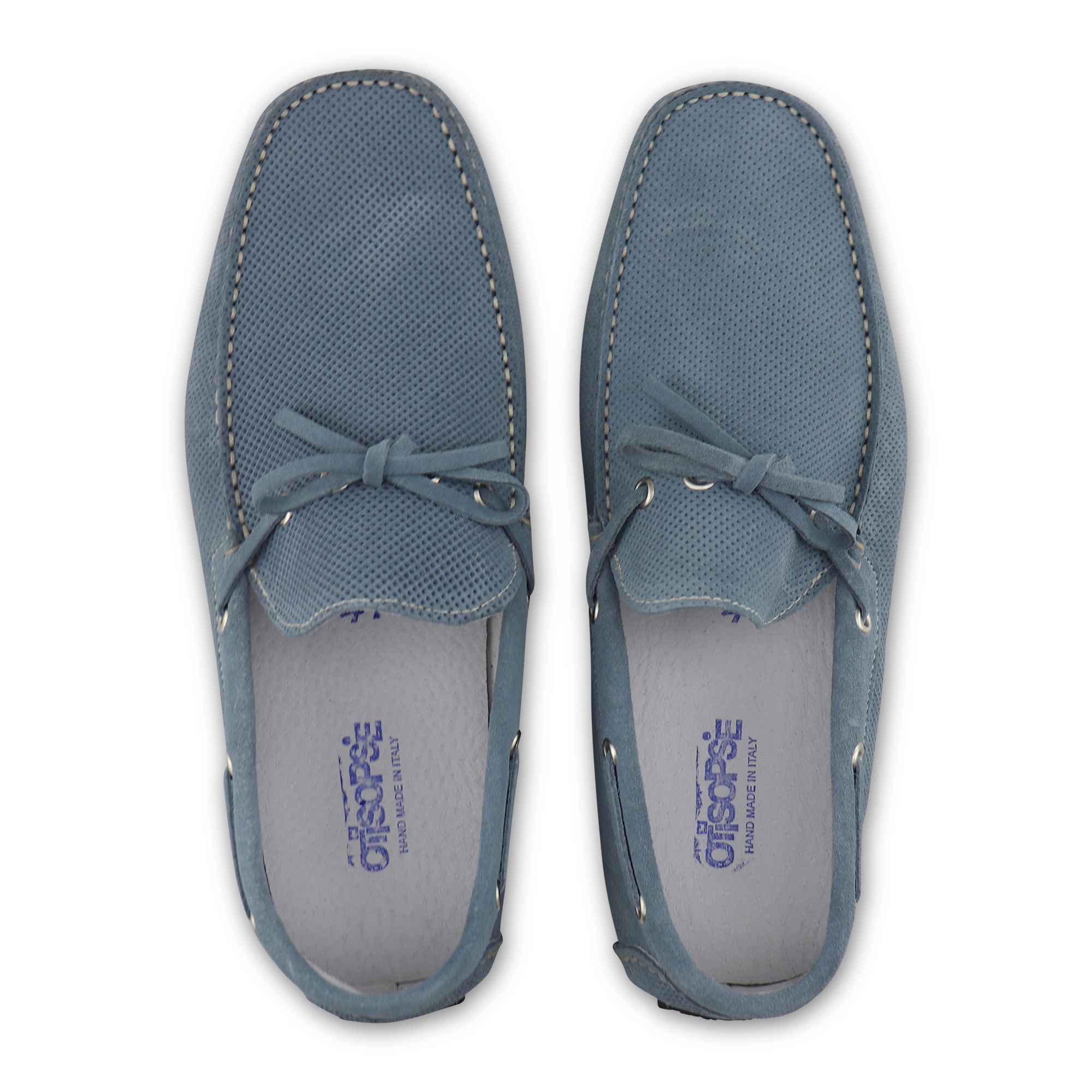 Gommini in camoscio forato denim