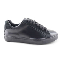 Sneakers από δέρμα και καστόρι μαύρο