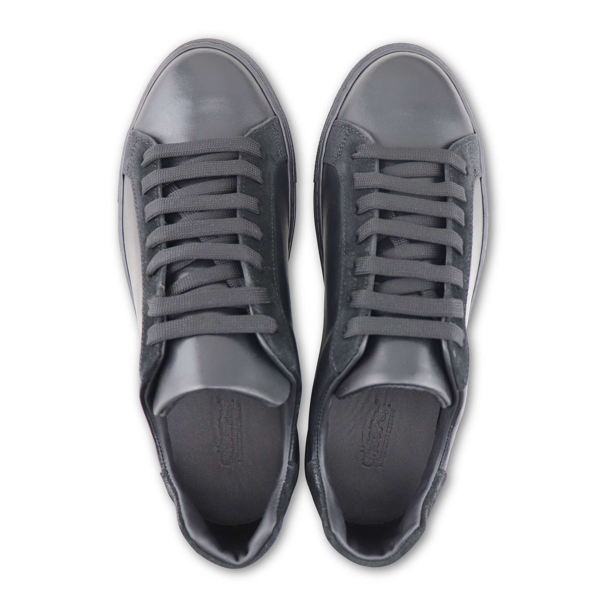 Sneakers in pelle e camoscio nero