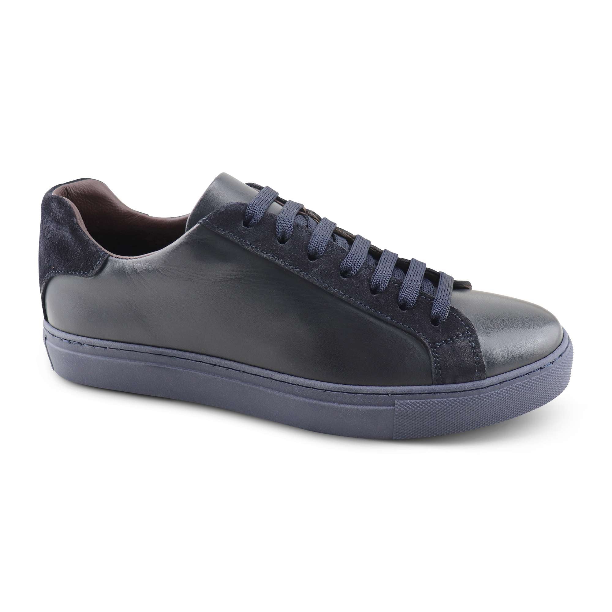 Sneakers in pelle e camoscio blu