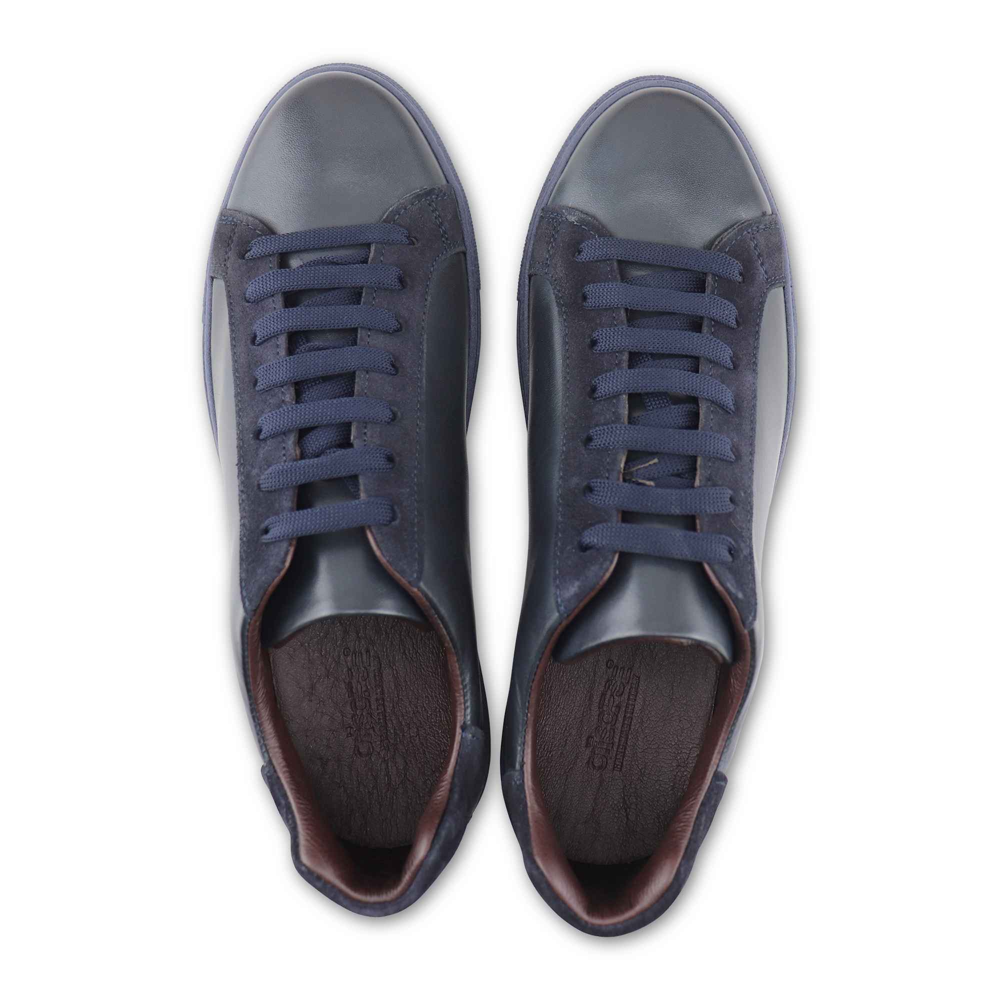 Sneakers in pelle e camoscio blu