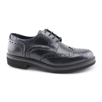 Black leather derby