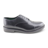 Black leather derby shoes