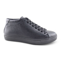 Sneakers nere in pelle martellata