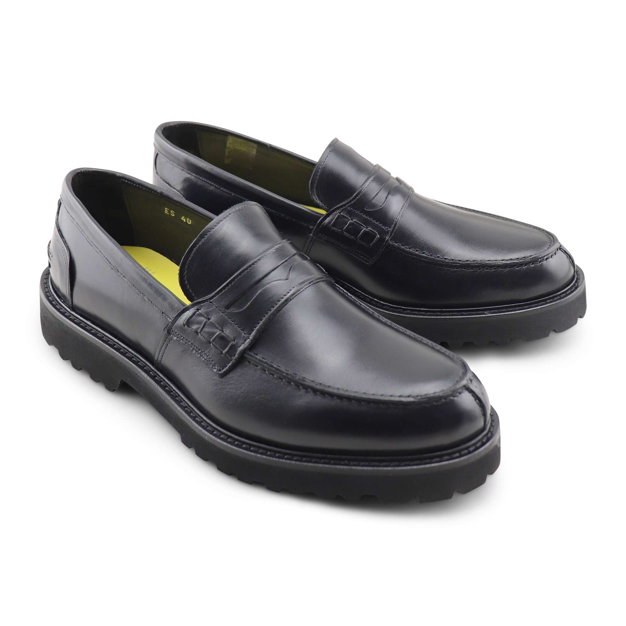 Mocassini neri in pelle