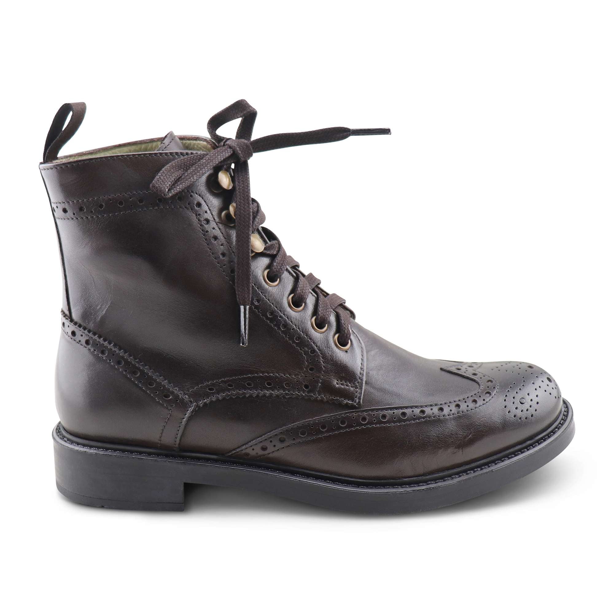 Stivaletti testa di moro in pelle