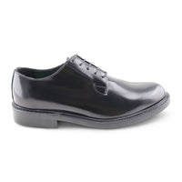 Black derby in brushed leather