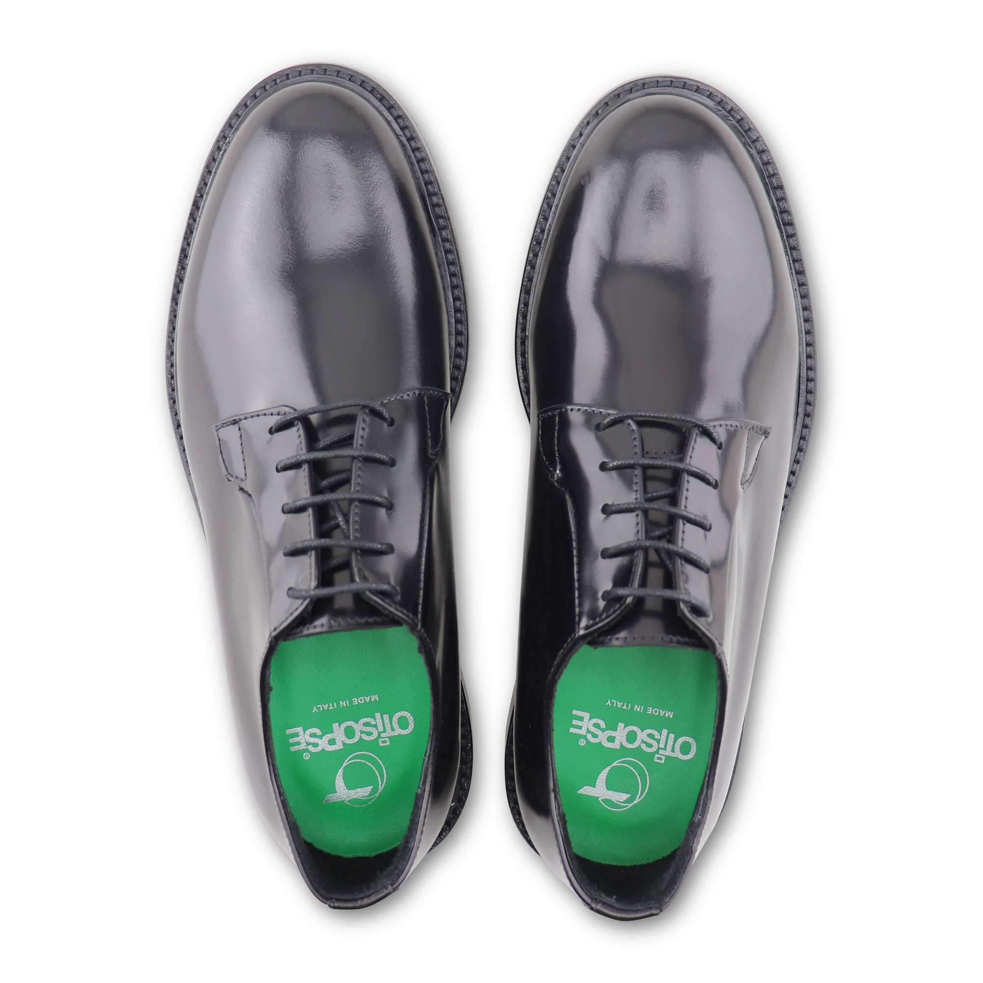 Derby nero in pelle spazzolata