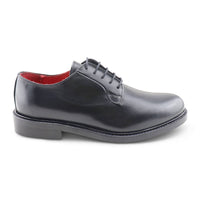 Black leather derby