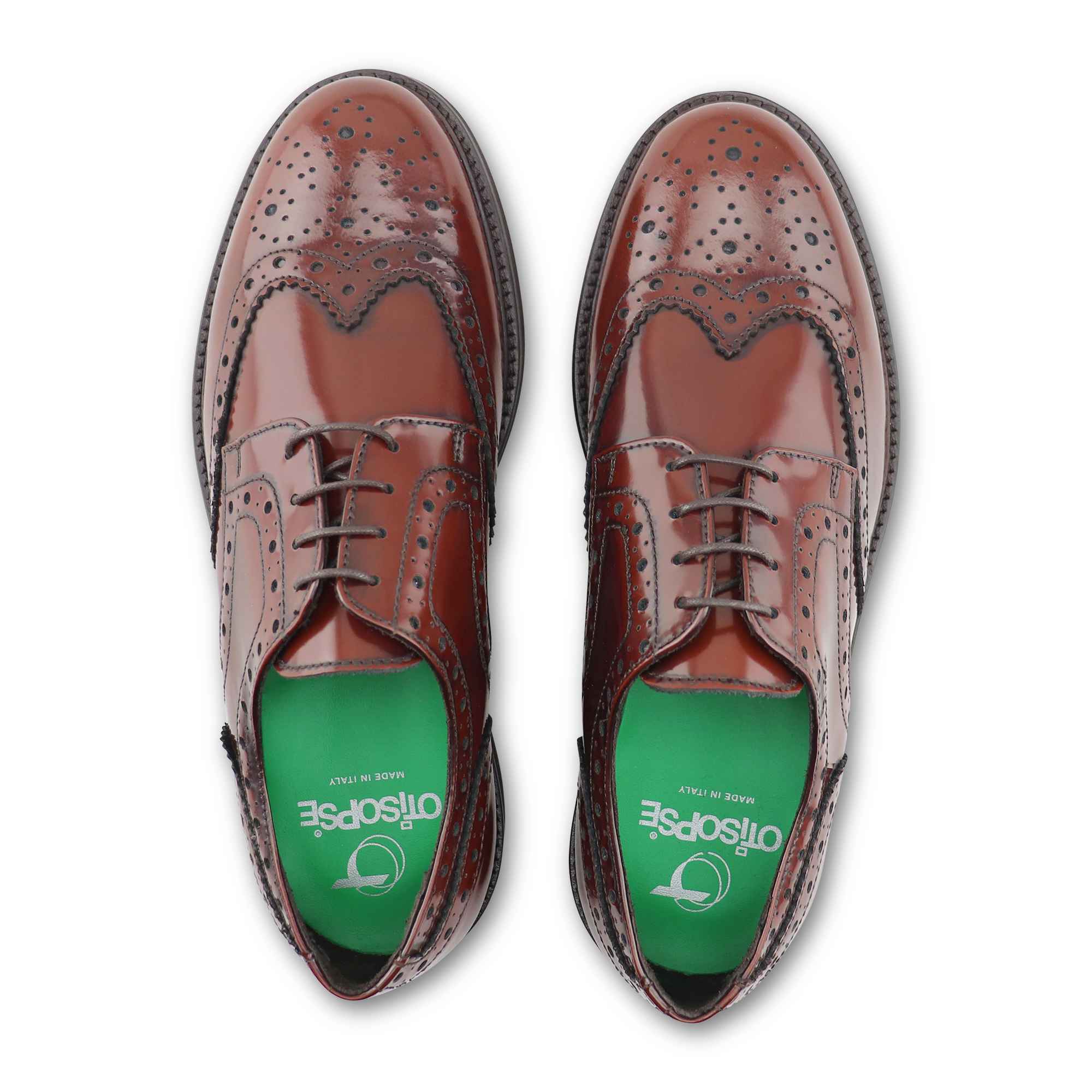 Derby cuoio in pelle spazzolata