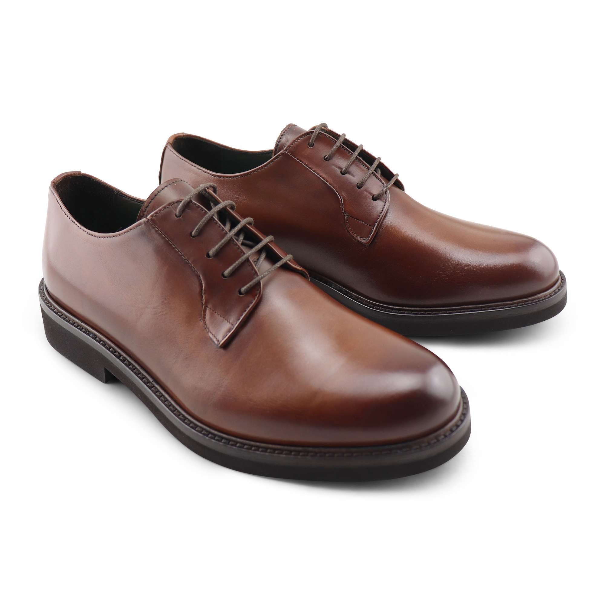 Derby cuoio in pelle