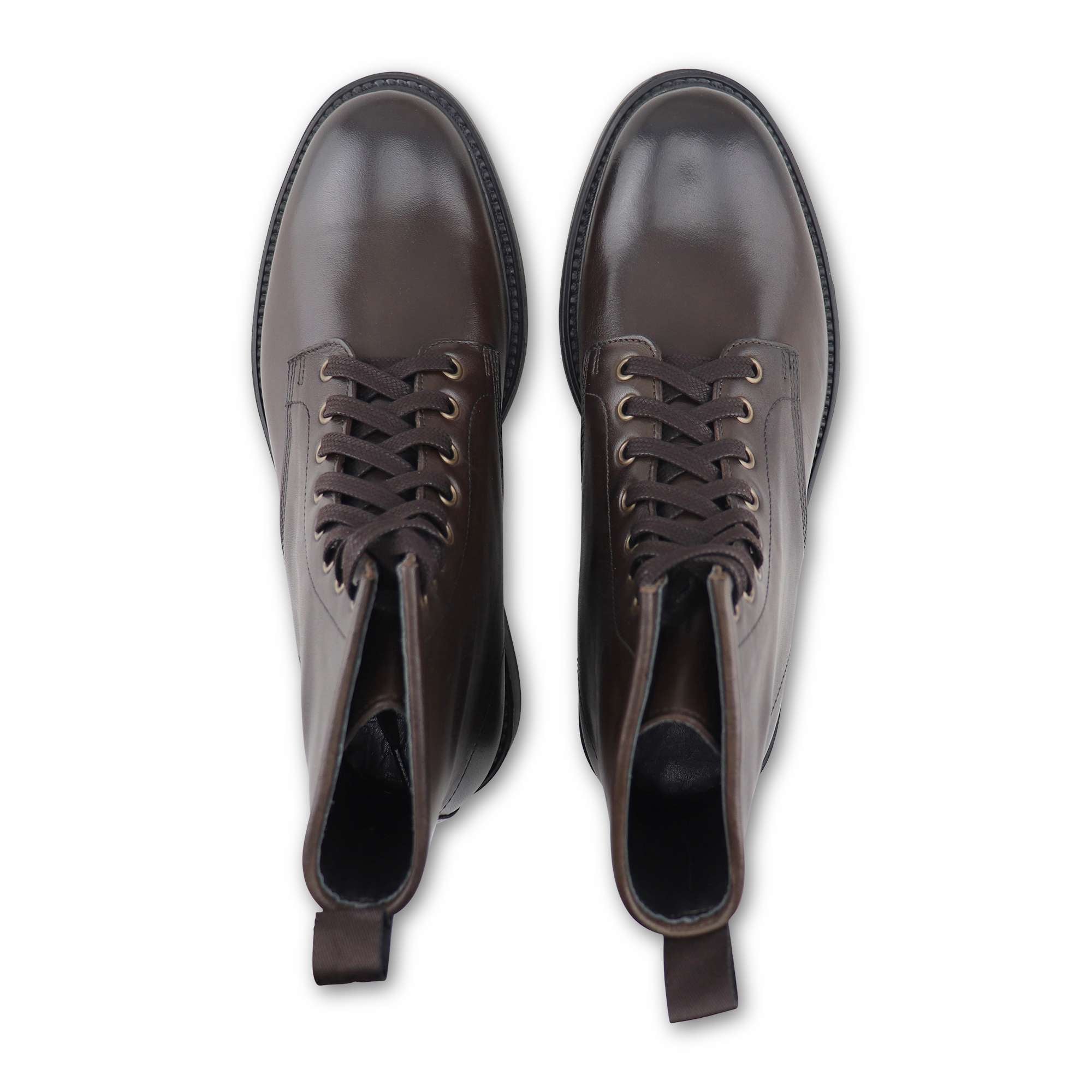 Dark brown leather ankle boots